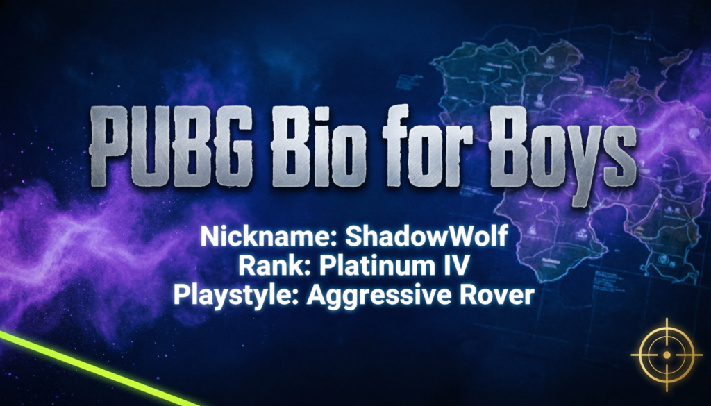 PUBG Bio for Boys Stylish