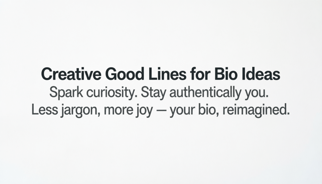 Creative Good Lines for Bio Ideas