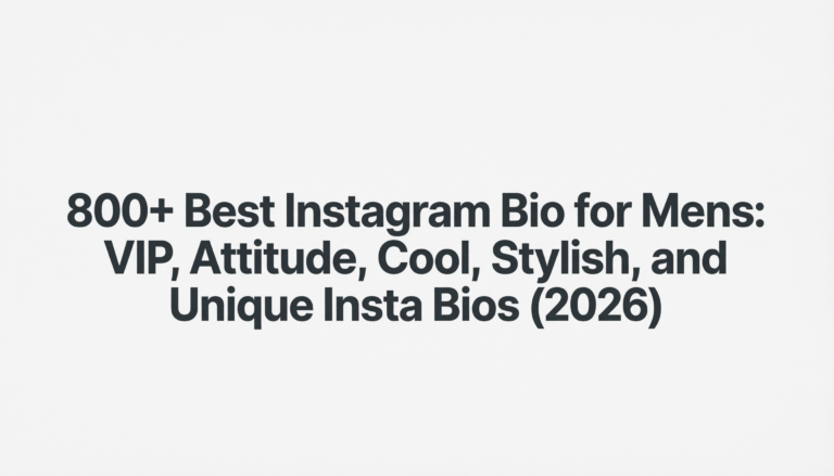 Best Instagram Bio for Mens