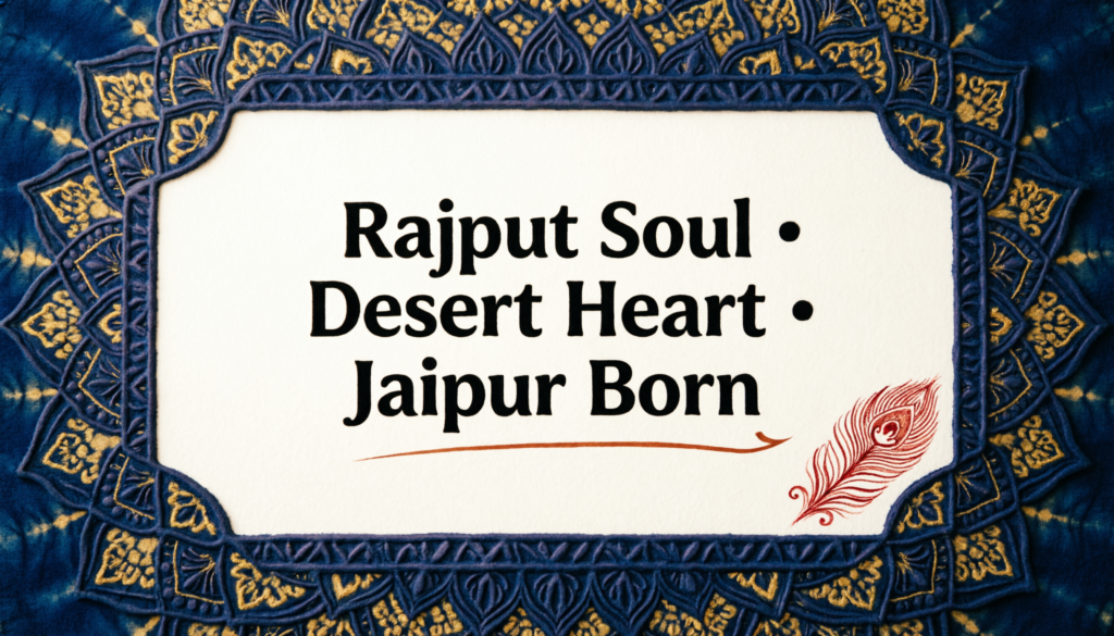 Rajasthani Instagram Bio for Boys