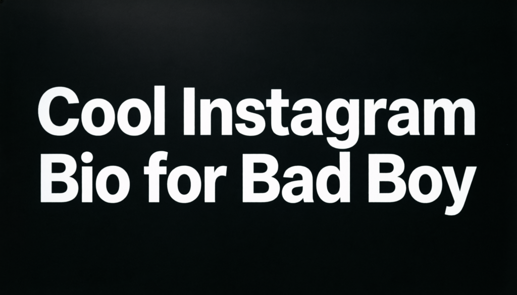 Cool Instagram Bio for Bad Boy
