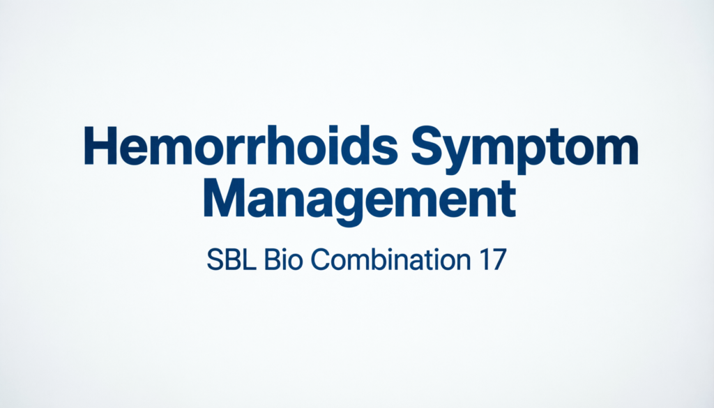 Hemorrhoids symptom management में SBL Bio Combination 17