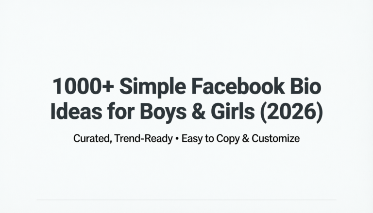 Simple Facebook Bio