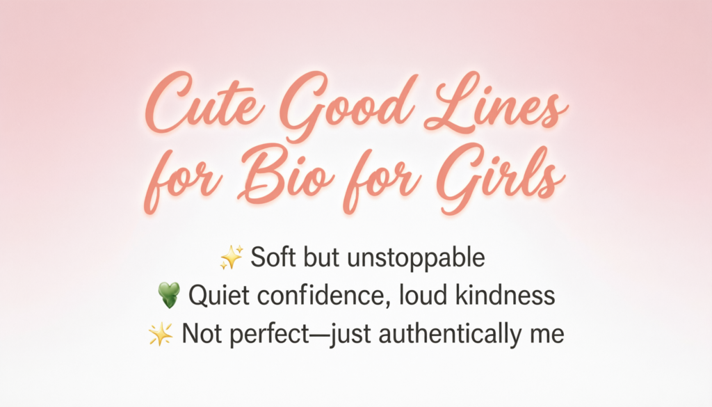 Cute Good Lines for Bio for Girls