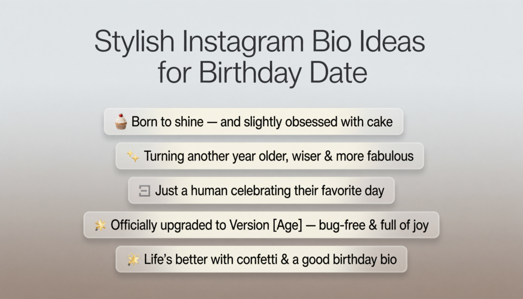 Stylish Instagram Bio Ideas for Birthday Date