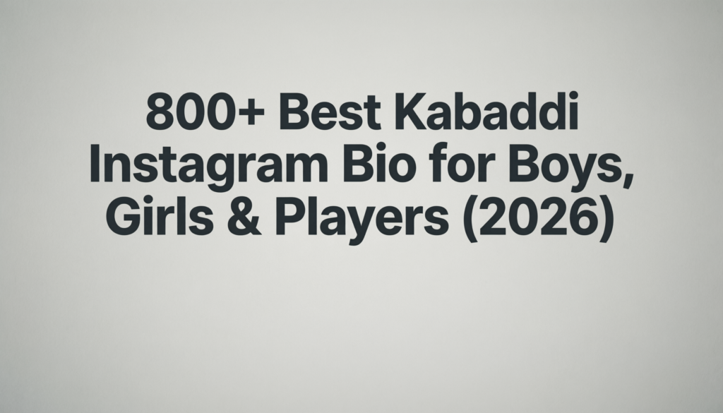 Kabaddi Instagram Bio