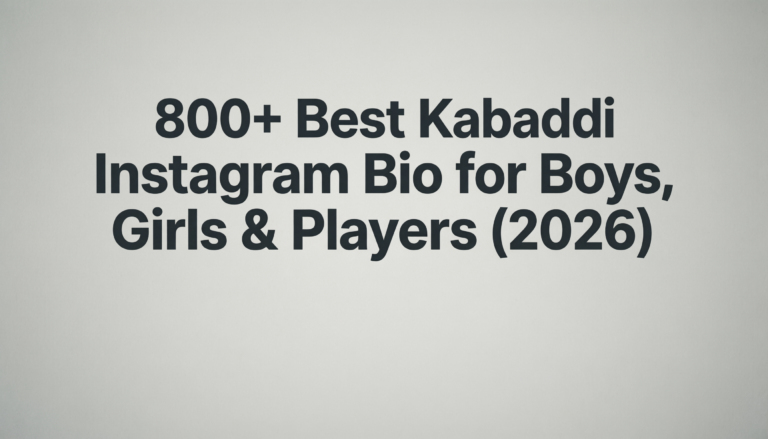 Kabaddi Instagram Bio