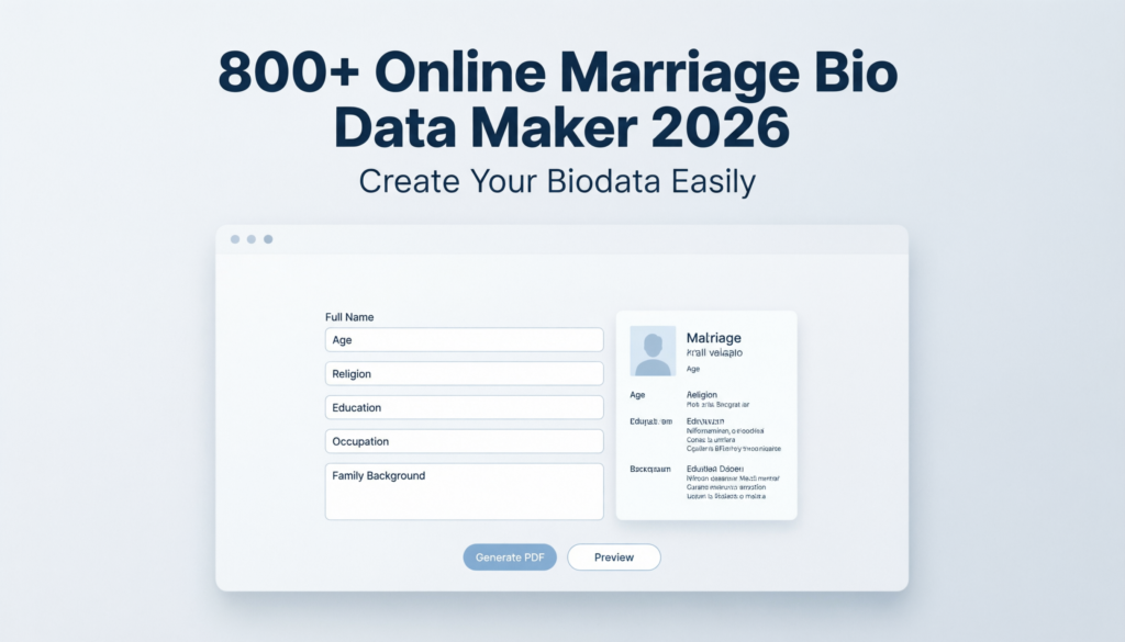 800+ Online Marriage Bio Data Maker 2026: Create Your Biodata Easily